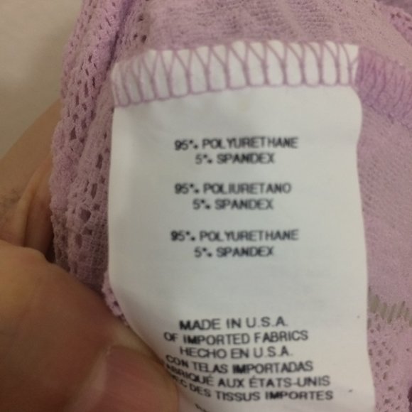 4/$25 🛍 Bebe Lace Top Wide Neck 3/4 Sleeve Lilac - Picture 8 of 9